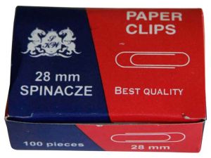 SPINACZE BIUROWE OKRĄGŁE METALOWE 28MM GRAND 100 SZT. R28