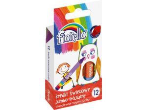 KREDKI ŚWIECOWE FIORELLO 12 KOLORÓW JUMBO TRÓJKĄTNE