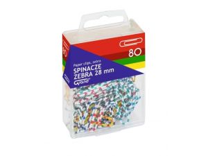 SPINACZE BIUROWE OKRĄGŁE ZEBRA 28MM 80 SZT. GRAND