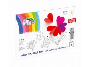 BLOK TECHNICZNY A4 8K KOLOROWY FIORELLO