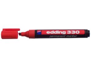 MARKER PERMANENTNY EDDING 330 CZERWONY ŚCIĘTA KOŃCÓWKA