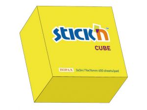 NOTES SAMOPRZYLEPNY STICK`N 76X76MM ZÓŁTY NEONOWY 21010