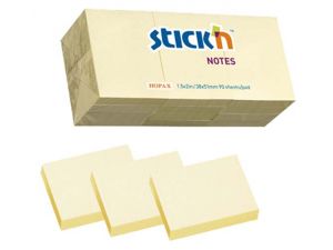 NOTES SAMOPRZYLEPNY STICK`N 38X50MM ŻÓŁTY 12 SZT.