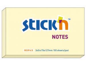 NOTES SAMOPRZYLEPNY STICK`N127X76MM ŻÓŁTY PASTELOWY
