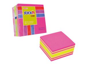 NOTES SAMOPRZYLEPNY STICK`N 76X76MM MIX NEONOWY RÓŻOWY, CIEMNORÓŻOWY, ŻÓŁTY, PASTELOWY ŻÓŁTY