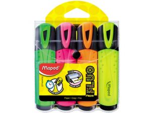ZAKREŚLACZ MAPED FLUO PEPS 4 SZT.