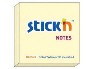 NOTES SAMOPRZYLEPNY STICK`N 76X76MM ŻÓŁTY PASTELOWY
