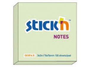 NOTES SAMOPRZYLEPNY STICK`N 76X76MM ZIELONY PASTELOWY
