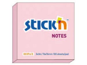 NOTES SAMOPRZYLEPNY STICK`N 76X76MM RÓŻOWY PASTELOWY
