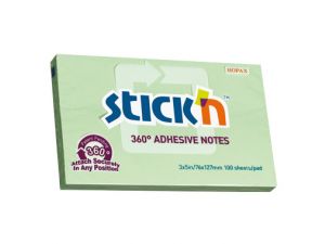 NOTES SAMOPRZYLEPNY STICK`N 127X76MM ZIELONY 360 STOPNI