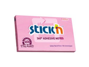 NOTES SAMOPRZYLEPNY STICK`N 127X76MM RÓŻOWY 360 STOPNI