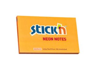 NOTES SAMOPRZYLEPNY STICK`N 127X76MM POMARAŃCZOWY NEONOWY