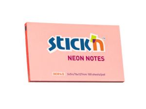 NOTES SAMOPRZYLEPNY STICK`N 127X76MM RÓŻOWY NEONOWY