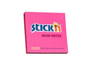 NOTES SAMOPRZYLEPNY STICK`N 76X76MM CIEMNORÓŻOWY NEONOWY