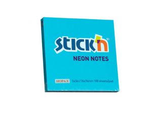 NOTES SAMOPRZYLEPNY STICK`N 76X76MM NIEBIESKI NEONOWY