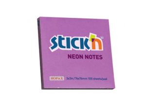 NOTES SAMOPRZYLEPNY STICK`N 76X76MM FIOLETOWY NEONOWY