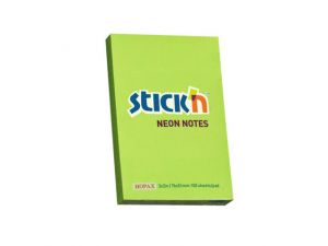 NOTES SAMOPRZYLEPNY STICK`N 76X51MM ZIELONY NEONOWY