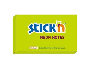NOTES SAMOPRZYLEPNY STICK`N 127X76MM ZIELONY NEONOWY