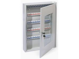 SZAFKA NA  50 KLUCZY Z ZAWIESZKAMI SZKLANE DRZWI HF550T-50K