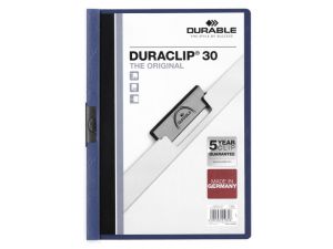 SKOROSZYT PLASTIKOWY TWARDY DURACLIP Z KLIPEM GRANATOWY 30 KARTEK