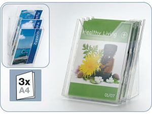 POJEMNIK NA ULOTKI DURABLE COMBIBOXX A4 3 SZT. PRZEZROCZYSTY