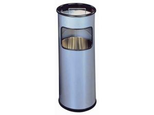 KOSZ NA ŚMIECI DURABLE 17L SREBRNY METALOWY Z POPIELNICZKĄ