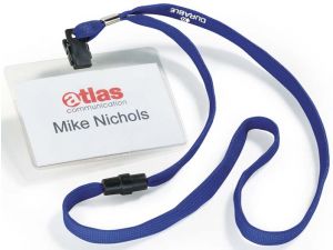 IDENTYFIKATOR DURABLE 60X90MM Z TAŚMĄ GRANATOWĄ