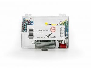 ZESTAW BIUROWY VICTORY OFFICE MIX 113SZT SPINACZE, PINEZKI, SPINACZE KLIPSY W POJEMNIKU PLASTIKOWYM