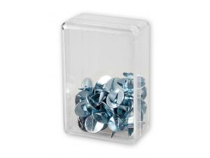 PINEZKI VICTORY OFFICE METALOWE 100 SZT. POJEMNIK PLASTIKOWY