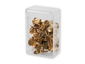 PINEZKI VICTORY OFFICE ZŁOTE 100SZT. POJEMNIK PLASTIKOWY