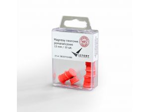 MAGNESY VICTORY OFFICE 13MM 10 SZT. NEONOWE POMARAŃCZOWE