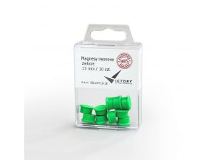 MAGNESY VICTORY OFFICE 13MM 10 SZT. NEONOWE ZIELONE