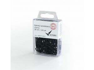 SPINACZE BIUROWE VICTORY OFFICE 28MM 100 SZT. OKRĄGŁE POWLEKANE CZARNE POJEMNIK PLASTIKOWY ZAWIESZANY