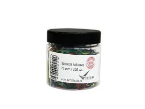 SPINACZE BIUROWE VICTORY OFFICE 26MM 250 SZT. TRÓJKĄTNE MIX KOLORÓW SŁOIK MAŁY