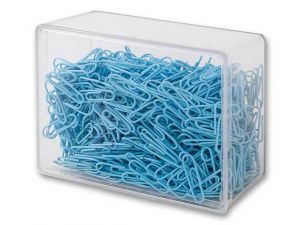 SPINACZE BIUROWE VICTORY OFFICE 28MM 800 SZT. OKRĄGŁE PASTELOWE JASNONIEBIESKIE POJEMNIK PLASTIKOWY