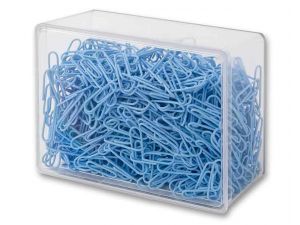 SPINACZE BIUROWE VICTORY OFFICE 28MM 800 SZT. OKRĄGŁE PASTELOWE CIEMNONIEBIESKIE POJEMNIK PLASTIKOWY