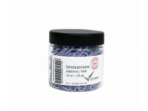 SPINACZE BIUROWE VICTORY OFFICE 28MM 150 SZT. OKRĄGŁE PASTELOWE JASNOFIOLETOWE SŁOIK MAŁY