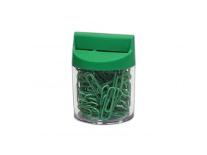 SPINACZE BIUROWE VICTORY OFFICE 28MM 100 SZT. OKRĄGŁE POWLEKANE ZIELONE POJEMNIK MAGNETYCZNY