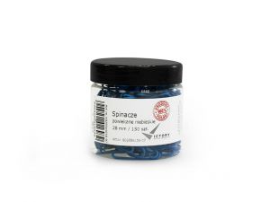 SPINACZE BIUROWE VICTORY OFFICE 28MM 150 SZT. OKRĄGŁE POWLEKANE NIEBIESKIE SŁOIK MAŁY