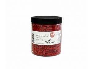 SPINACZE BIUROWE VICTORY OFFICE 28MM 800 SZT. OKRĄGŁE POWLEKANE CZERWONE SŁOIK DUŻY