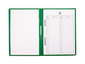 SKOROSZYT PLASTIKOWY TWARDY Z PERFORACJĄ BIURFOL NA AKTA OSOBOWE ZIELONY 10 SZT