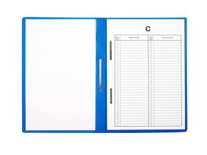 SKOROSZYT PLASTIKOWY TWARDY Z PERFORACJĄ BIURFOL NA AKTA OSOBOWE NIEBIESKI 10 SZT