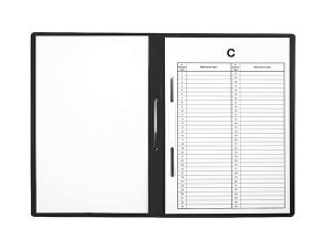 SKOROSZYT PLASTIKOWY TWARDY Z PERFORACJĄ BIURFOL NA AKTA OSOBOWE CZARNY 10 SZT