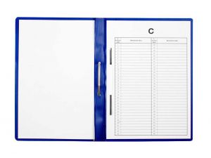 SKOROSZYT PLASTIKOWY TWARDY Z PERFORACJĄ BIURFOL NA AKTA OSOBOWE GRANATOWY 10 SZT