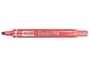 MARKER PERMANENTNY PENTEL N60 CZERWONY ŚCIĘTA KOŃCÓWKA