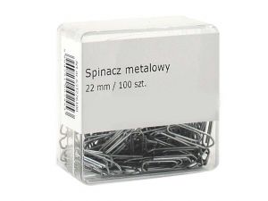 SPINACZE BIUROWE COLORPLUS 22MM 100 SZT TRÓJKĄTNE POJEMNIK PLASTIKOWY