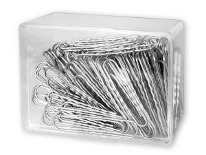 SPINACZE BIUROWE COLORPLUS 74MM 100 SZT OKRĄGŁE KARBOWANE POJEMNIK PLASTIKOWY