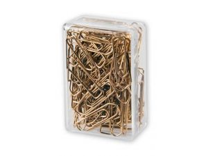 SPINACZE BIUROWE COLORPLUS 26MM 50 SZT TRÓJKĄTNE ZŁOTE POJEMNIK PLASTIKOWY