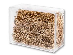 SPINACZE BIUROWE COLORPLUS 26MM 1000 SZT TRÓJKĄTNE ZŁOTE POJEMNIK PLASTIKOWY