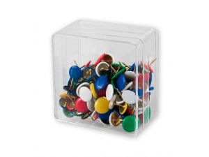 PINEZKI COLORPLUS MIX KOLORÓW 100 SZT POJEMNIK PLASTIKOWY